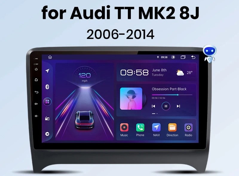 Android-Radio mit CarPlay nachgerüstet im Audi TT 8J, Einbau Berlin
