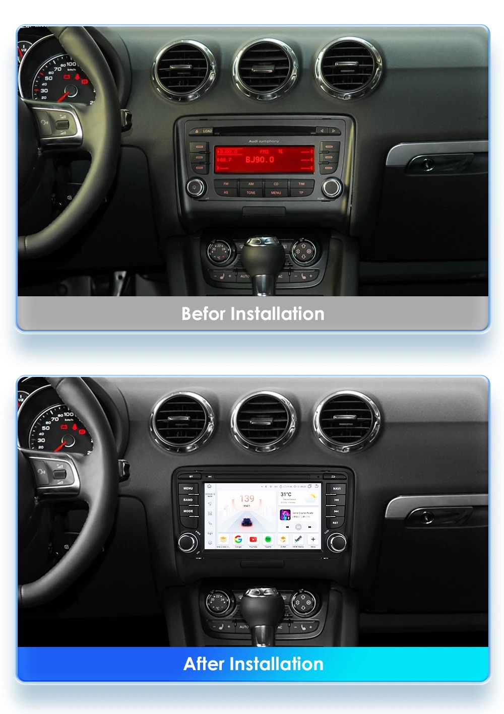 Werkslook-Radio im Audi TT 8J, Berlin