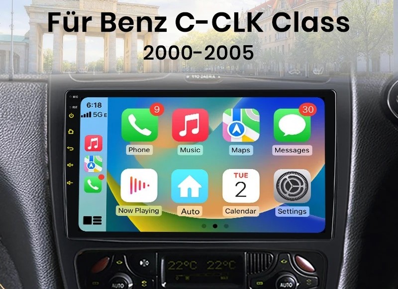 Android-Radio im Mercedes C-Klasse W203 / CLK W209, Startbildschirm, Berlin