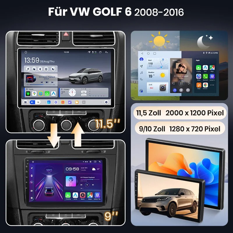 9-Zoll-Display im VW Golf 6, Berlin