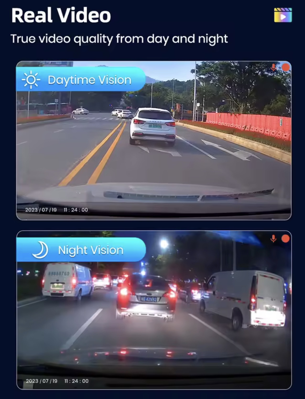 Dashcam Tag Nacht 1080P