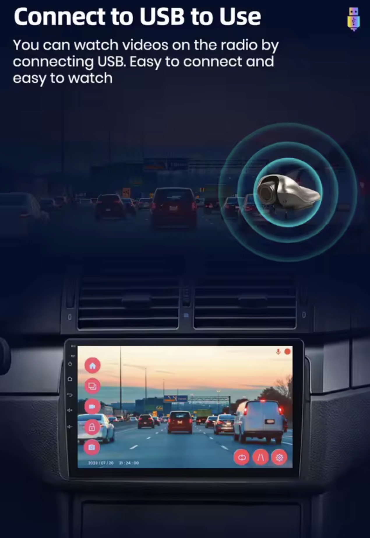 Dashcam USB Verbindung Multimedia