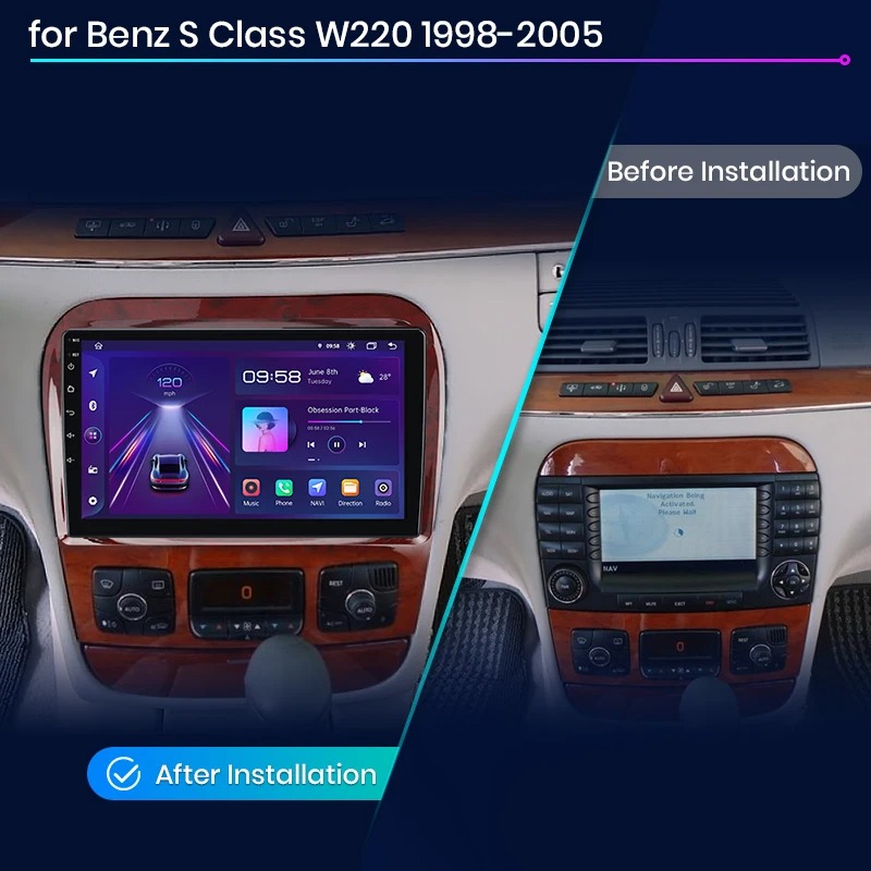 Android-Radio im Mercedes S-Klasse W220, Startbildschirm, Berlin