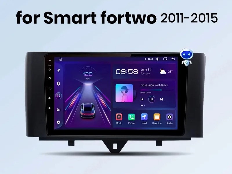 Android-Radio im Smart Fortwo 451, Startbildschirm, Berlin