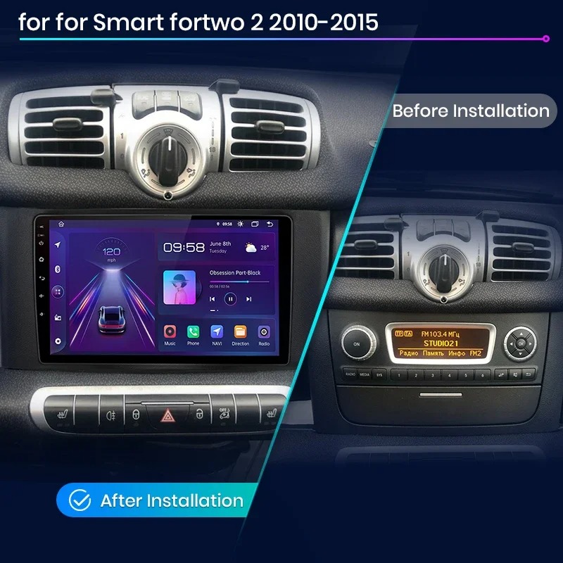 Android-Radio im Smart Fortwo 451, Startbildschirm, Berlin