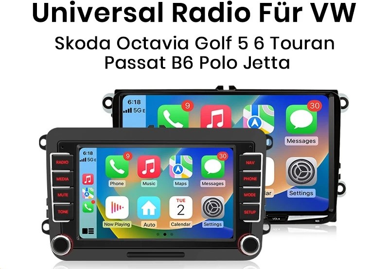 OEM-Look Radio im Werkslook im VW Caddy, Berlin