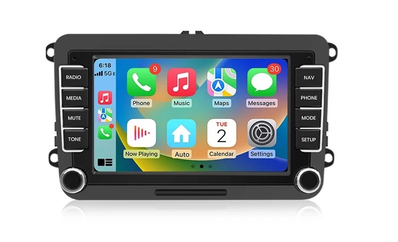 Werkslook-Radio 7 Zoll im VW Caddy, Berlin