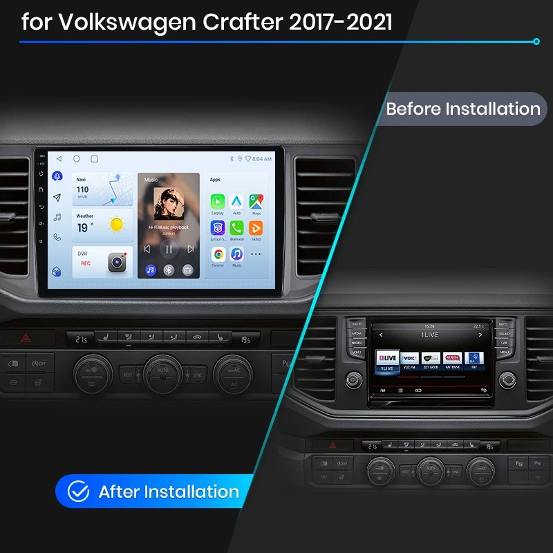 Android-Radio im VW Crafter, Startbildschirm, Berlin