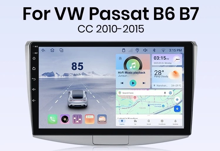 Android-Radio mit CarPlay nachgerüstet im VW Passat B6/B7/CC, Einbau Berlin