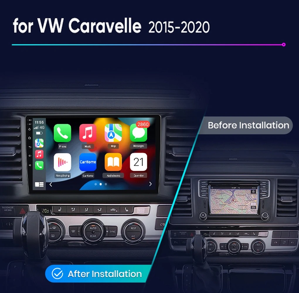 Android-Radio im VW T6, Startbildschirm, Berlin