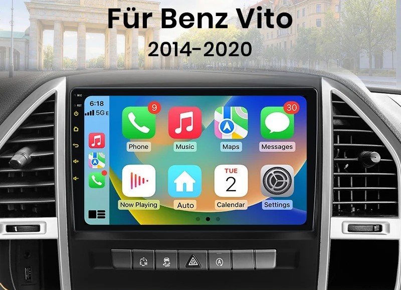 Android-Radio im Mercedes Vito W447, Startbildschirm, Berlin